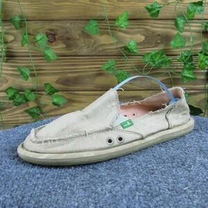 Sanuk Women's‎ Polka Dot Loafer Beige Fabric Sz 8 Medium Used 2025